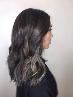 Ash Balayage, Gray Balayage, Ash Brown Hair, Brown Hair Balayage, Dark Brown Hair Color, Trendy Hair Color, Hair Color Highlights, Hair Color Balayage, Asian Hair