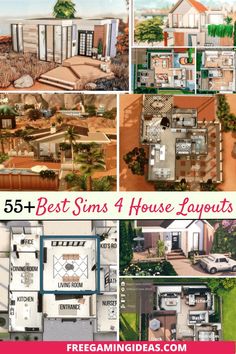 sims 4 house layouts House Layouts Sims, Easy Sims 4 House, Sims 4 Floor Plans, Sims 4 Floor, Sims 4 Modern House, Bedroom Deck, Sims 4 Houses Layout