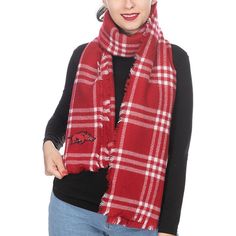 During the cooler months, showcase your love for the Arkansas Razorbacks by bundling up in this warm Plaid Blanket Scarf from ZooZatz. This festive piece features fringe edges, a cool plaid pattern and a Arkansas Razorbacks graphic that will highlight your extreme fandom. You'll stay cozy and cheer for the entire game when you have this comfy scarf wrapped around you.During the cooler months, showcase your love for the Arkansas Razorbacks by bundling up in this warm Plaid Blanket Scarf from ZooZ Plaid Blanket Scarf, Plaid Blanket, Arkansas Razorbacks, Blanket Scarf, Stay Cozy, Womens Plaid, Plaid Pattern, Arkansas, Scarf Wrap