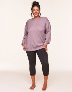 Get cozy in this laid-back purple waffle knit Ritza sweatshirt with ribbed cuffs and a dropped shoulder for a relaxed fit. Perfect for cozy days in. (Available in plus-sizes XL-4X.) Oversized Crew Neck Sweatshirt For Relaxation, Oversized Sweatshirt For Relaxation, Comfy Sweatshirt For Fall Relaxation, Comfy Sweatshirt With Ribbed Cuffs For Relaxation, Comfy Relaxed Fit Sweatshirt For Relaxation, Cozy Sweatshirt With Ribbed Cuffs For Relaxation, Athleisure Sweatshirt With Ribbed Cuffs For Relaxation, Oversized Athleisure Sweatshirt For Relaxation, Long Sleeve Sweatshirt With Ribbed Cuffs For Relaxation