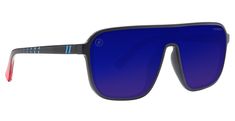 Whether you’re trackside at the race or tearing up the town, 'ORBR II' puts your fandom on full display. Inspired by Oracle Red Bull Racing’s 2023 team kit, these 'Meister X2' sunglasses celebrate contemporary design with a pulse-racing single-lens look and the superior durability of our PureBlend™ Lens. The team’s colors and signature stripes decorate the temples, signaling your support of Oracle Red Bull Racing’s stable of stars. And of course, "ORBR" is proudly laser-etched right up front. // Sporty Polarized Sunglasses For Sports Events, Sporty Blue Shield Sunglasses For Sports, Functional Polarized Sunglasses For Streetwear, Sporty Sunglasses With Mirrored Lenses For Sports, Functional Streetwear Sunglasses With Mirrored Lenses, Functional Sunglasses With Mirrored Lenses For Streetwear, Sporty Polarized Shield Sunglasses For Streetwear, Sporty Matte Black Sunglasses For Sports, Matte Black Casual Sports Sunglasses