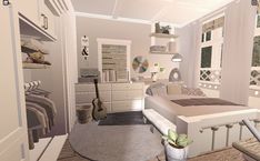 Bloxburg House Ideas, Bloxburg House, Bedroom Ideas, Room Ideas, House Ideas, Bedroom, Bed, Furniture, White