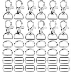 a set of metal clippings on white background