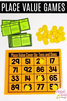 place value games for the classroom to practice numbers and counting with free printables