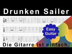 an easy guitar tab with the words drunk sailor on it and music notes in english