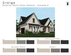 the exterior paint color palette scheme for a house