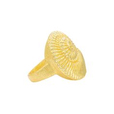 This captivating seashell ring beautifully captures the essence of the ocean in an elegant design. Crafted with 18k gold plating, it measures 1 inch. It pairs perfectly with the Oceania, Moray, and Maurea earrings, as well as the Sandy and Ula necklaces. Every piece of jewelry is handmade and delicate. To enjoy the jewelry for a long time, please use the appropriate care.  Our collections consist of precious metals and non-precious metals (brass and base metal) and are plated in 18K gold. We rec Elegant Shell-shaped Gold Rings, Elegant Gold Shell-shaped Rings, Gold Shell-shaped Ring For Gift, Gold Shell-shaped Gift Ring, Elegant Shell-shaped Ring For Gifts, Adjustable Gold Shell Ring, Gold Shell-shaped Jewelry For Formal Occasions, Seashell Ring, Become A Fashion Designer