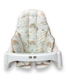 PRICES MAY VARY. Cotton HIGH QUALITY MATERIALS AND ONE PIECE: Our baby high chair cushion is made of high quality 100% cotton fabric.It's extremely comfortable. It's one piece very fat cushion weighing 0.70 lb. and perfectly fits your high chair.So you don't need to buy an high chair cover and an iflatable insert seperately. It does not contain substances harmful to baby health. ATTENTION PLEASE: Designed for only Ikea antilop high chair. Not suitable for large baby high chair and wooden highcha Rainbow Chair, Antilop High Chair, Ikea High Chair, Brown Rainbow, Chair Accessories, Ikea Antilop, High Chair Cover, Highchair Cover, Baby High Chair