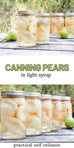 canning pears in light syrup is an easy way to preserve the fruit from freezing