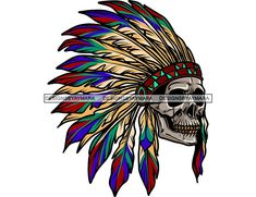 Chief Tattoo, Tattoo Logo, Indian Feathers, Cherokee Indian, Indigenous Tribes, Lost Images, Teacher Worksheets, Vector Cut Files, Skull Head