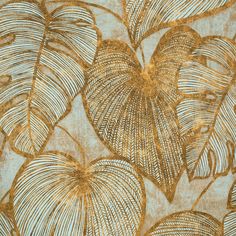 Monstera Wallpaper in Gold Teal Monstera Leaf Wallpaper, Monstera Wallpaper, Graphic Rug, Gold Wallpaper, Bathroom Wallpaper, Teal And Gold, Leaf Wallpaper, Print Wallpaper, Burke Decor