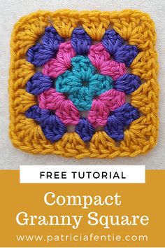 Learn a simple trick to help make your granny square motifs more compact. This technique creates a tighter finish which makes these motifs perfect for projects where you don't want the larger holes that traditional granny square make. Check it out! 4 Row Granny Square, 4 Round Granny Square, Knit A Granny Square, Granny Squares Without Holes, 5x5 Granny Square, Granny Square No Gaps, Granny Square Tips, Granny Square Instructions, No Holes Granny Square Free Pattern