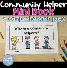 the community helper mini book and comprehension page