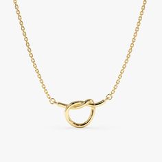 Elegant Gold Necklace With Sliding Knot, Modern Twist Yellow Gold Necklace, Minimalist Design, Knot, Everyday Wear, Pendant Necklace, My Style, Pendant, Gold