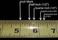 measuring tape with numbers and measurements on it