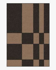 a brown and black rug with squares on it