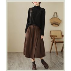 Stunning Waist Cord Half-Skirt for Women Brown Cotton Skirt For Winter, Brown Lined Skirt For Fall, Casual Brown Skirt For Winter, Brown Cotton Skirt For Fall, Brown Skirt For Fall, Knee-length Brown Skirt For Fall, Brown Knee-length Skirt For Fall, Brown Midi Skirt For Fall, Casual Brown Winter Skirt