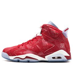 Red Leather Basketball Shoes For Streetwear, Red Perforated Sneakers For Streetwear, Red Low-top Basketball Shoes With Perforations, Sporty Red Basketball Shoes With Perforations, Casual Red Basketball Shoes With Perforations, Vapour Max Nike, Air Jordan 6 Retro, Nike Air Jordan 6, Retro Basketball Shoes