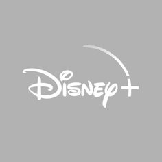 the disney plus logo is shown in white on a gray background with black and white lettering