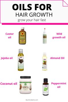 Oils For Hair Growth, Haut Routine, Natural Hair Growth Oil, How To Grow Your Hair Faster