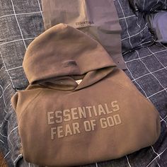 Hoodie Essentials Brown Essentials Hoodie Outfit, Men Wishlist, Essentials Hoodie Outfit, Guys Accessories, Guys Hoodies, Essential Clothing Pieces, Hoodie Essentials, Essentials Hoodie, Pieces Men