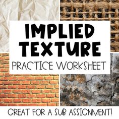 the words applied texture practice worksheet great for a sub assignment