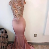 Pink lace long prom dress, sweet 16 dress sold by Dreamy Dress on Storenvy Pink Mermaid Wedding Dress, Satin Applique, Yellow Prom, Pink Evening Dress, White Mermaid, Dresses Satin, Green Tulle, 16 Dress, Pink Mermaid