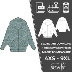 the sewing pattern for this jacket is easy to sew, and has an additional hood