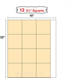 a square area with measurements for the size and width of each square is shown in this diagram