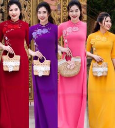 Hello , thanks for visiting my shop Brand New High Quality Vietnamese Ao Dai. Ao Dai for women 40-77 kgs Ao Dai full set ( dress + pants) cổ tròn tay lỡ  *These are Asian size <>US Petite size .Please order 1,2 size bigger to your normal size  Full size XS/ S/ M/ L/ XL/ 2XL/ 3XL. S: burst 33in - waist 26in -length 55 in M: burst 35in -waist 28in -length 55 in L: burst 37in -waist 30in -length 55 in XL: burst 39in -waist 32in -length 55 in XXL: burst 41in -waist 34in -length 55 in 3XL: burst 43in -waist 36in -length 55 in Please refer the size chart to select your size. If you are not sure about your size, please message me. Hope you have found your favorite dress .Thank you Fitted Cheongsam For Festivals, Embroidered Traditional Ao Dai For Ceremonies, Embroidered Ao Dai For Traditional Ceremonies, Ao Dai For Traditional Ceremonies And Festivals, Traditional Long Cheongsam For Party, Long Traditional Cheongsam For Party, Traditional Dresses For Spring Ceremonies, Elegant Long Ao Dai For Ceremonial Use, Elegant Long Ao Dai For Ceremonial