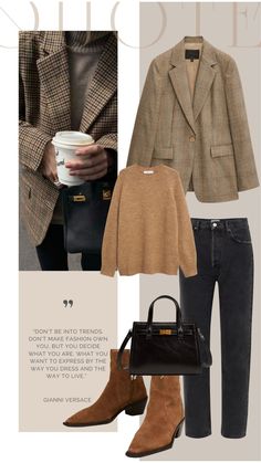 Outfit Autumn 2022 Women, Autumn Outfits Women 2023, Winter Weather Outfits For Work, Dress Like An Interior Designer, High End Capsule Wardrobe, Autumn Blazer Outfit, Autumn Style 2023 Women, Autumn Looks 2023, Jeans In Style 2023