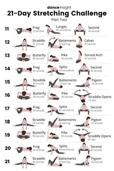 the 21 - day stretching challenge is here to help you get ready for your next workout