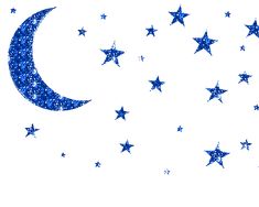 blue stars and a crescent on a white background