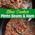 the cover of slow cooker pinto beans and ham