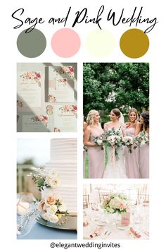 a collage of photos with different wedding colors