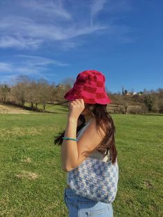 I knitted this cute hat with love. perfect for summer❤️ #crochetbuckethat#knitbuckethat#buckethat#handknithat#knithat#knithatmodel#buckethatwoman#custombuckethat#headdress#etsy# Hand Knitted Sun Hat One Size Fits Most, Hand Knitted Bucket Hat, Handmade Mini Bucket Hat, Knitted Yarn Bucket Hat, Hand Knitted One Size Bucket Hat, Trendy Hand Knitted Bucket Hat, Red One Size Crochet Bucket Hat, Knitted Bucket Hat One Size, Red Yarn Bucket Hat