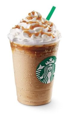 a starbucks drink with whipped cream and caramel on top