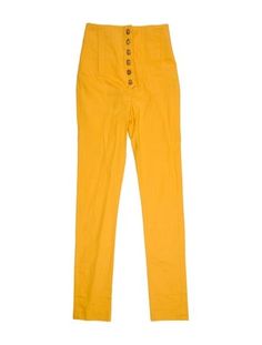 Àcheval Pampa Skinny Leg PantsYellowHigh-RiseSlit PocketsButton ClosureFit:Pants by Àcheval Pampa typically fit true to size. Leg Pants, Tags, Yellow, Clothes For Women, Pants, Clothes, Trousers