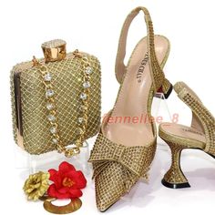 Italian Design Shoes and Bag Luxury Crystal Sandals Heel 7.5 CM Women Party Set Condition: 100% Brand new & High quality Women's Shoes Size:6.5-10.5 Material: Faux leather Color: Multicolor Women Shoes Size US UK Euro 4.5 2.5 35=22.5CM 5.5 3.5 36=23CM 6.5 4 37=23.5CM 7.5 5 38=24CM 8 6 39=25CM 9 6.5 40=25.5CM 9.5 7 41=26CM 10 7.5 42=26.5CM     About Feedback 1.      Feedback is VERY important to us. 2.      We work very hard to exceed your expectations. We make our living by offering a quality product at a  competitive price, all while offering the BEST customer experience in the  industry.  3.     If you are not satisfied with the item, please Contact Me before you leave me negative feedback, we will try our best to solve the problem to make you satisfied. Payment Method Payment is require Wedge Heel Boots, Crystal Sandals, Flower Shoes, Gold Pumps, Design Shoes, Italian Shoes, Black Shoes Women, Womens Wedding Shoes, Pointed Toe Heels