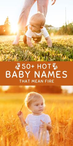 baby crawling and baby sitting in a field of grass Fire Inspired Names, Names That Mean Fire, Hot Names, Fire Names, Baby Names And Meanings, Character Base, Aesthetic Boy