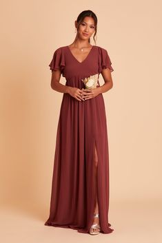 Hannah Empire Bridesmaid Dress in Rosewood | Birdy Grey Mulberry Bridesmaid Dresses, Empire Gown, Empire Bridesmaid Dresses, Bridesmaid Dress Chiffon, Maternity Bridesmaid Dresses, Rose Bridesmaid Dresses, Birdy Grey, Shes Perfect, Beautiful Bra