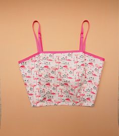 "-Made to Order- Many girls love crop top. Here it is in cute flamingo print! from Amordress:) Top Design: -Adjustable spaghetti straps style -Ribbon straps. -Back self-tied bow ✄ SIZE ✄ Top Size: S Bust 31\"-34\" M Bust 36\"-38\" L Bust 39\"-40\" XL Bust 41-43\" Top length is around 15\"-16\" depends on how much straps is adjusted. ✄ MATERIAL ✄ ●Cotton Fabric ●Polyester lining material. ♥ Matching pearl necklace/ affordable jewelry CLICK=> https://www.etsy.com/shop/Amordress?section_id=14993 Camisole Crop Top With Built-in Bra For Vacation, Strappy Summer Crop Top For Vacation, Summer Crop Top With Spaghetti Straps For Vacation, Vacation Crop Top With Built-in Bra And Spaghetti Straps, Summer Vacation Crop Top With Spaghetti Straps, Cute Spaghetti Straps Crop Top For Summer, Cute Spaghetti Strap Crop Top For Summer, Summer Crop Top With Straps, Pink Spaghetti Strap Crop Top For Vacation