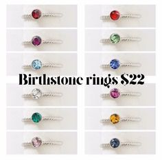 #gemstones are on trend once more! Stack them if you have more than 1 kiddo to show your love.   They also make great gifts for #mothersday or #birthdays. Crystal Jewelry Design, Birthstone Rings, Jewelry Post