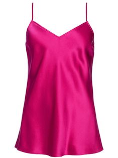 ERES Silk Vest Top - Farfetch Hot Pink Top, Hot Pink Tops, Silk Vest, Silk Cami, Sleep Dress, Fuchsia Pink, Dresses Pants, Pink Silk, Cami Tanks