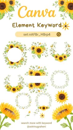 a bunch of sunflowers with the words canna on them