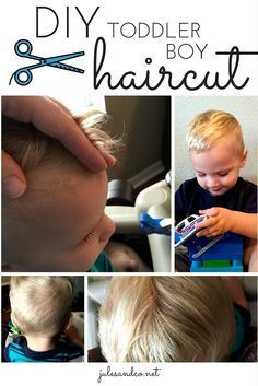 DIY Toddler Boy Haircut | Is your toddler in desparate need of a trim? Save money by skipping the barbershop and do it yourself! Julie shares her easy haircut tips here. | julesandco.net Haircut 2020, Toddler Girl Haircut, Boy Haircut