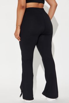 Available In Black And Emerald. Active Yoga Pant High Waisted Elastic Waistband Super Soft Slit Detail Medium Impact Stretch Pair With "Power Flow Super Soft Sports Bra" 77% Polyester 23% Spandex Imported | Power Flow Super Soft Active Yoga Pant in Black size XL by Fashion Nova Yoga Pant, Powerful Women, Yoga Pants, New Black, Black Pants, Fashion Nova, Black Fashion, Sports Bra, Emerald