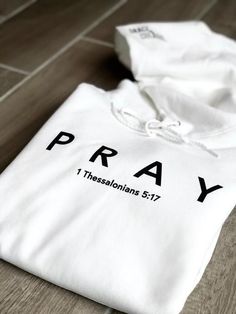 Pray Hoodie 003 Easy 30 day return policy White Letter Print Hoodie For Everyday, White Hoodie With Letter Print For Everyday, Everyday White Hoodie With Letter Print, White Everyday Hoodie With Double-lined Hood, White Fleece Hoodie For Everyday, White Everyday Hoodie For Fall, Everyday White Sweatshirt With Drawstring Hood, Everyday Hooded Hoodie With Letter Print, White Hooded Sweatshirt For Everyday