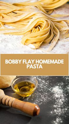 the homemade pasta recipe is ready to be made with baby flavy and olive oil