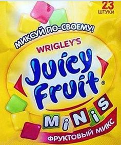 jelly fruit minis with gummy bears on the front and back of it's packaging